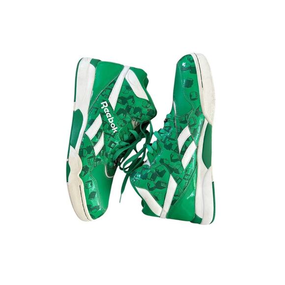 Reebok Reverse Jam Monopoly House Homes Hotels High Tops sz 12 Green White